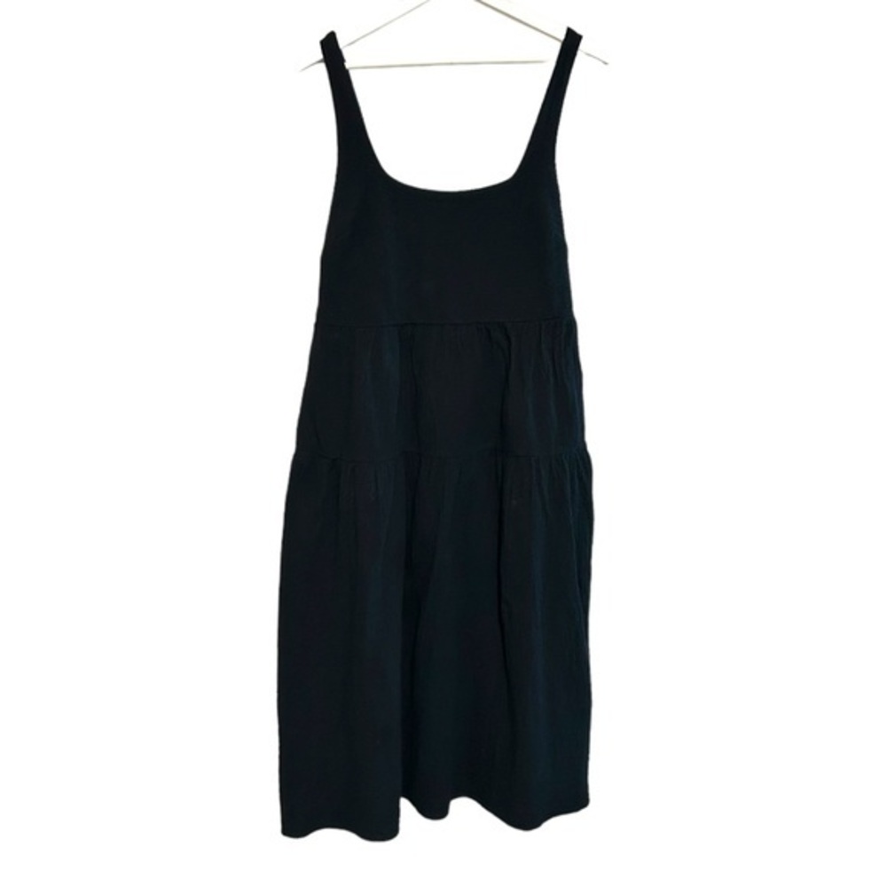 Ava & Viv X Dress tiered Sleeveless‎ Midi smocked Tie Back seersucker cotton